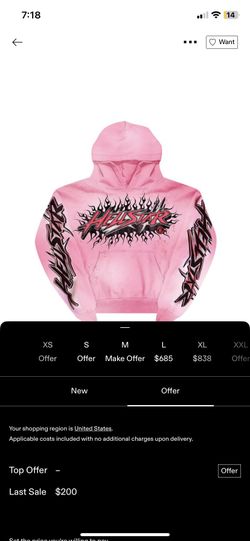 Pink hellstar hoodie with bag