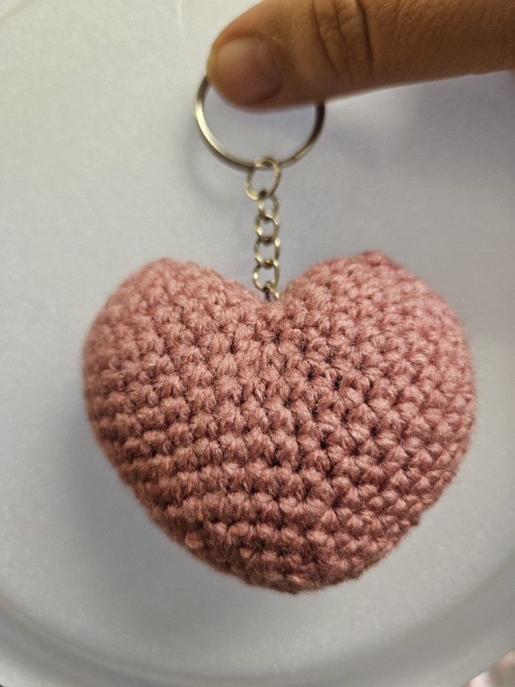 Crochet heart Keychain