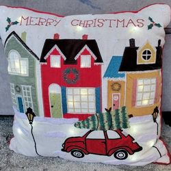 Pier 1 Christmas Light Up Pillow