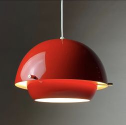 Fire Truck Red Space Age Midcentury Modern Ceiling Light