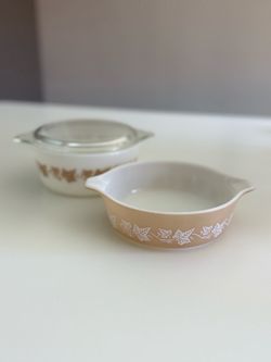 Vintage Pyrex Sandalwood Casserole Set (471 & 472) with 470-C Lid - 1960s