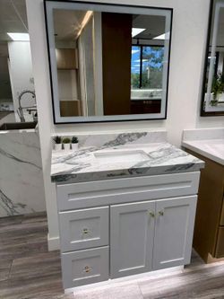 36 inch vanity cabinet with countertop