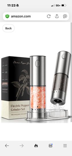 Electric Salt and Pepper Grinder Set – Rechargeable Automatic Salt and Pepper Shaker with 6 Adjustable Coarseness, Large-Capacity Pepper Mill Kitchen 