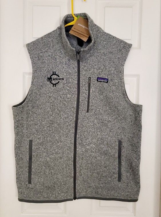 Patagonia Better Sweater Heather Grey Full Zip Vest Men’s Size Large With Tags