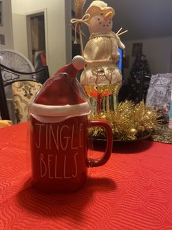 Rae Dunn “Jingle Bells” Mug With Topper