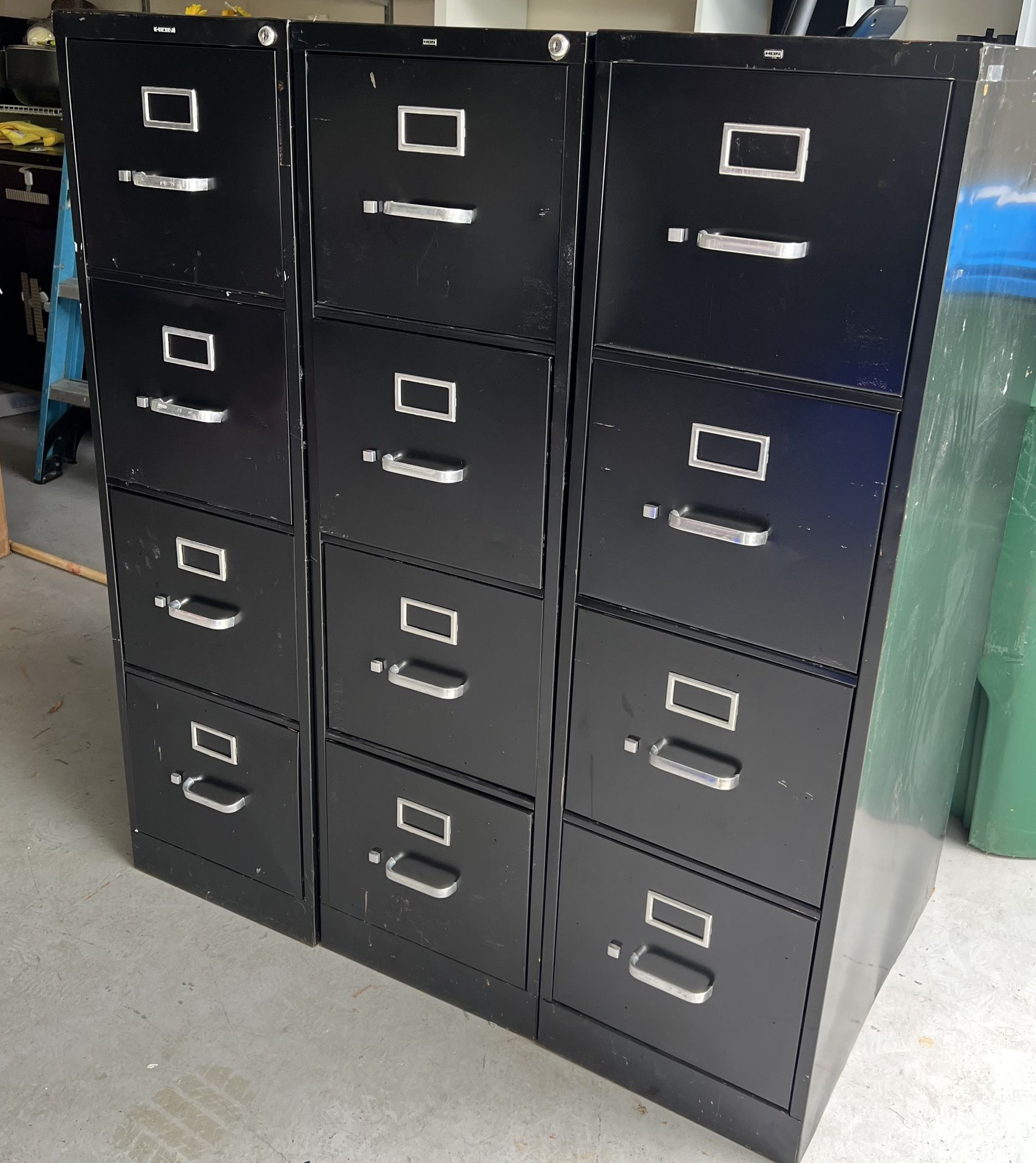 25 in. D 4-Drawer Black Metal Letter Width 15 in. W Vertical File Cabinet Commercial Grade