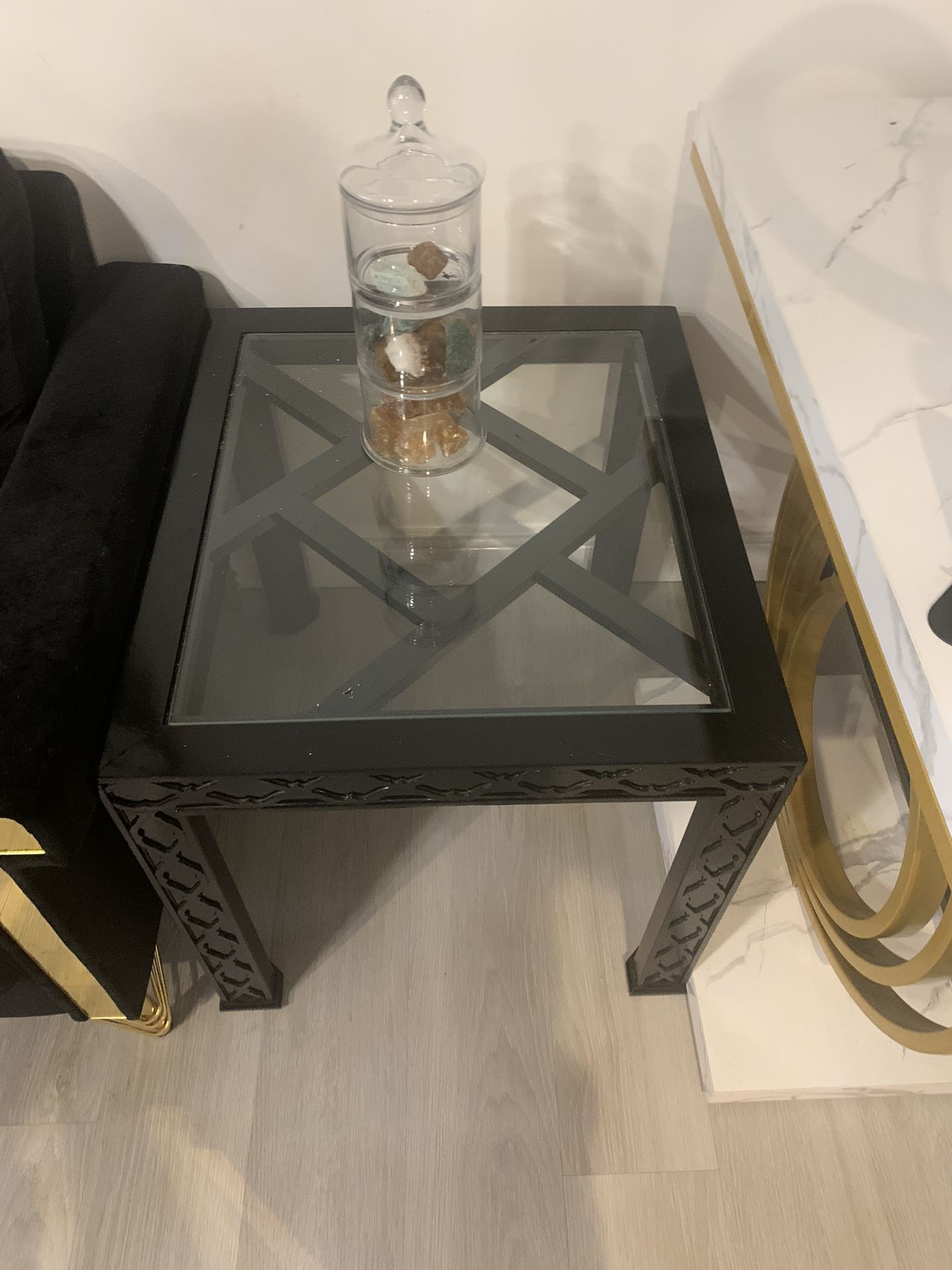 $45 2 Glass End Tables 