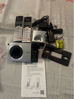 AT&T CL82207 DECT 6.0 2Handset Cordless Phone for Home with Answering Machine...