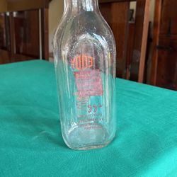 Vintage Eddy Dairy Quart Clear Glass Collectible Bottle