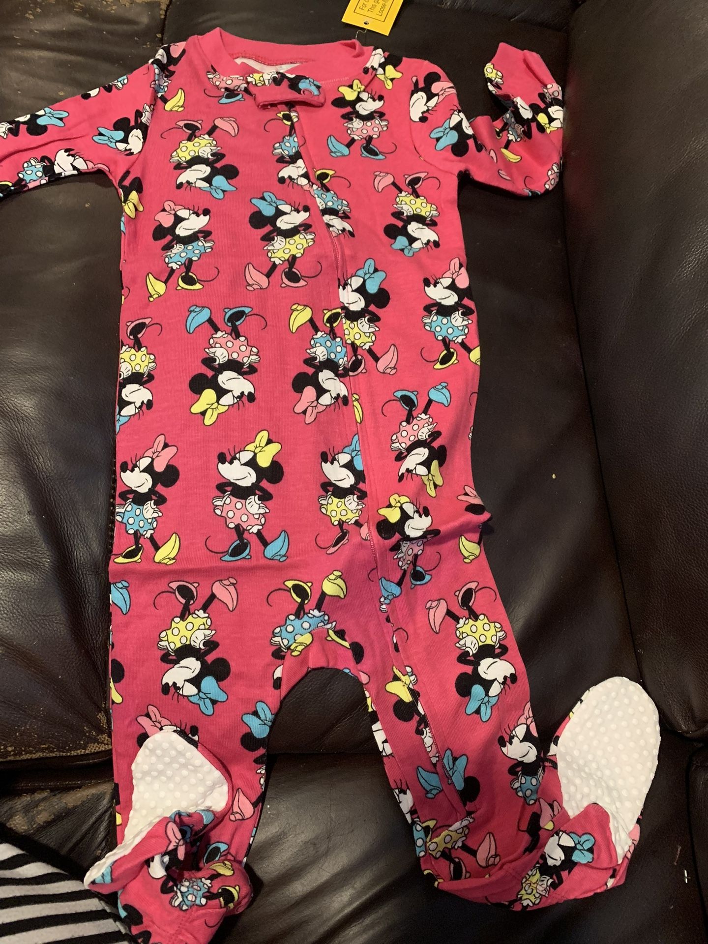 New Minnie Mouse Footed Pajamas One Piece Available In 18 Months And 2t
