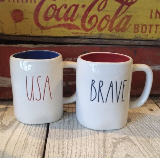 Rae Dunn USA and BRAVE Mugs!