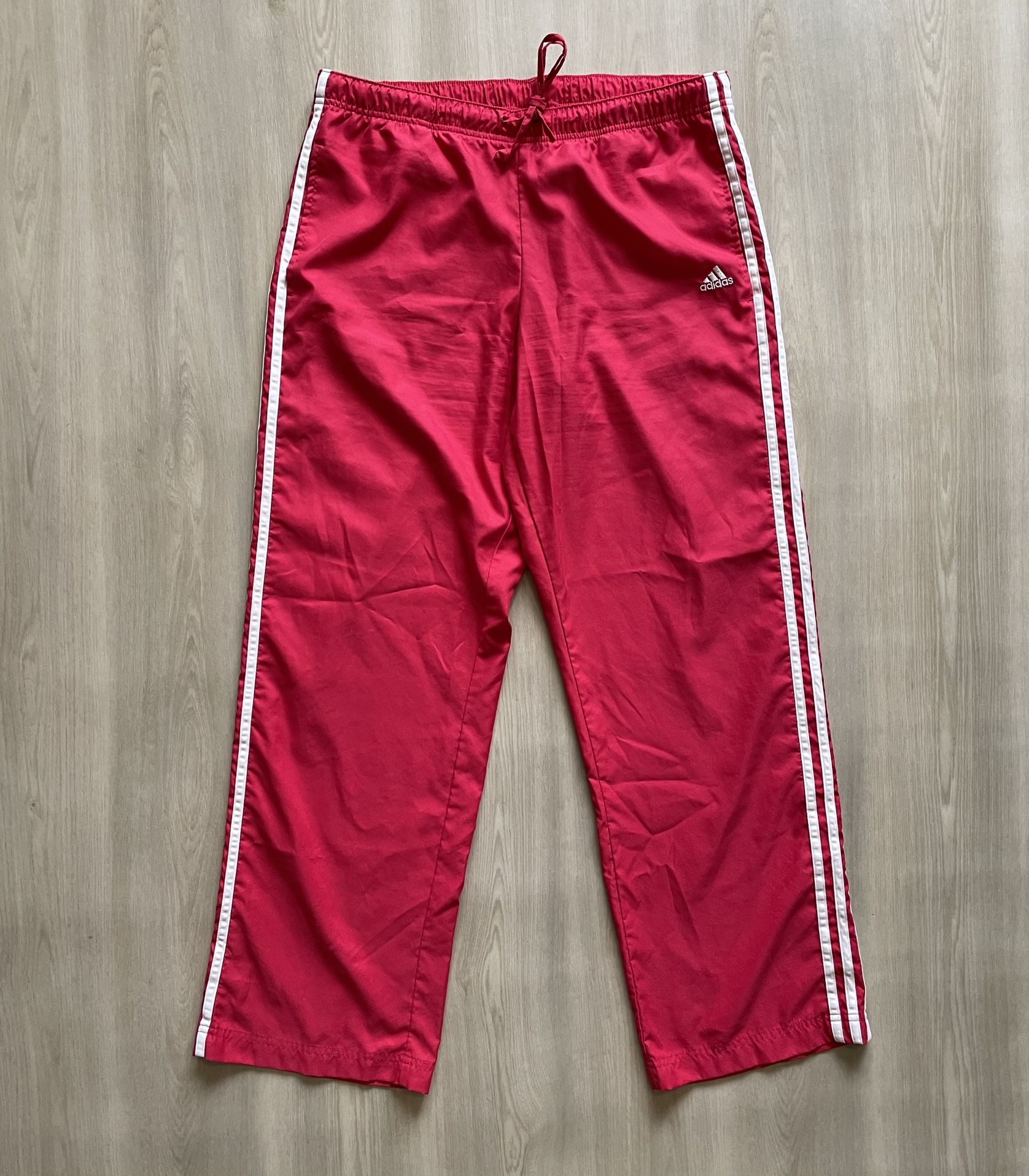 Vintage Y2K Adidas Hot Pink Wide Leg Track Pants Sz Womens Large