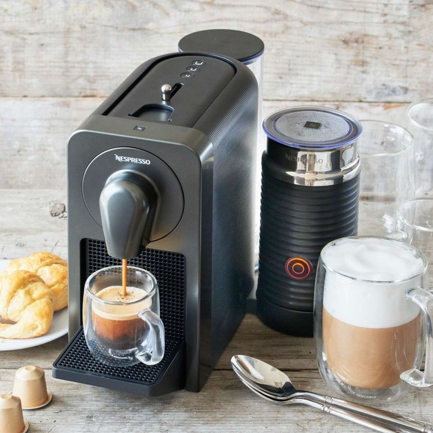Nespresso prodigio coffee machine with milk frother