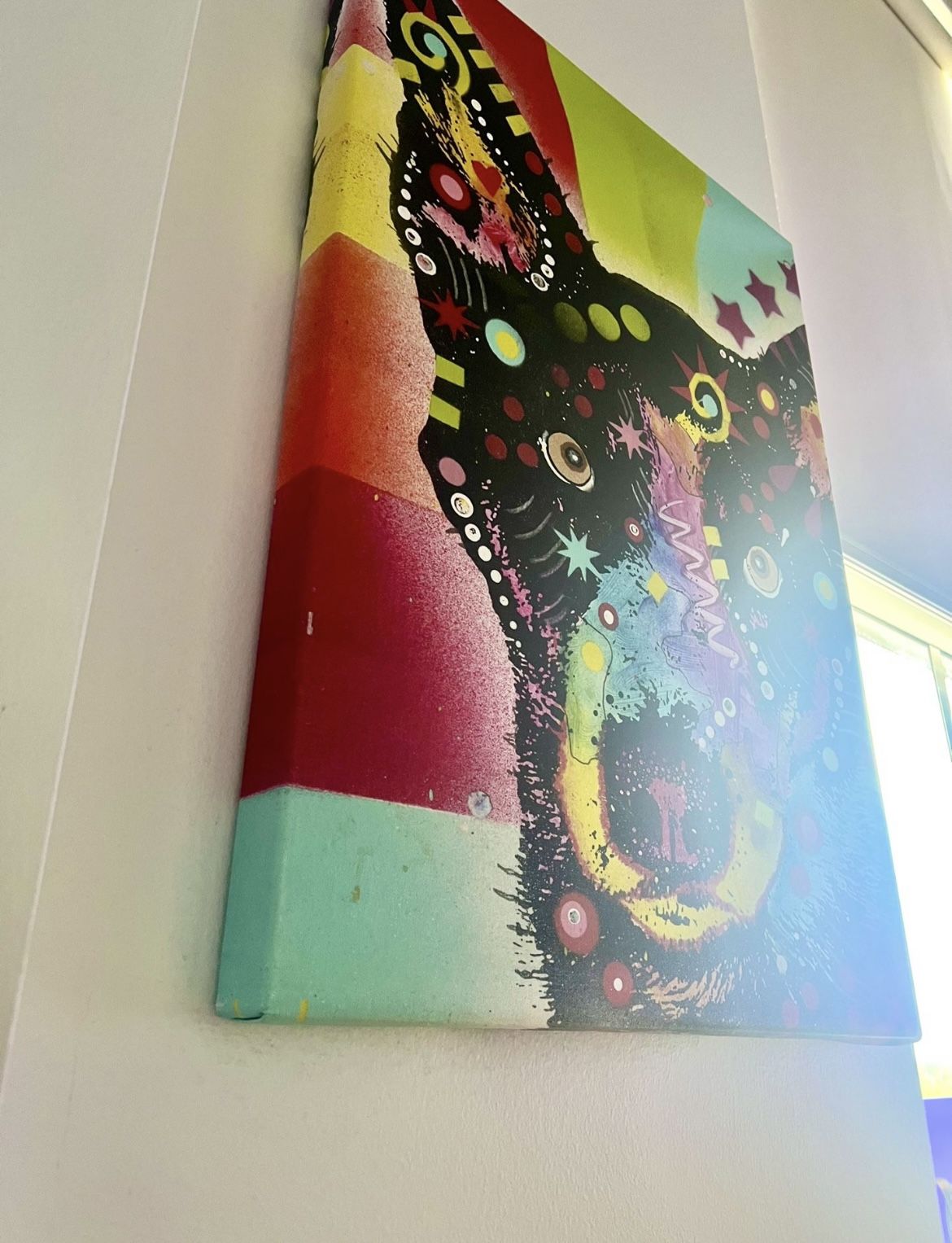 Decorative wall art dog painting