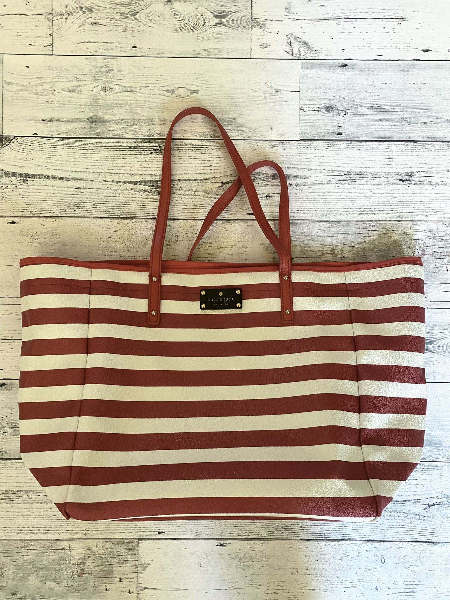 KATE SPADE RED AND WHITE FOURTH OF JULY TOTE
