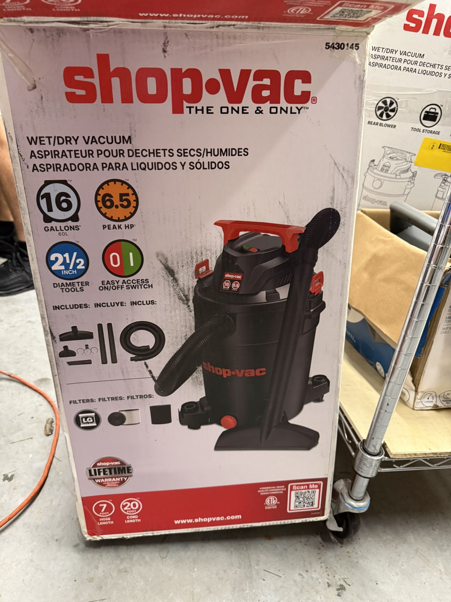 Shop-Vac 16-Gallon 6.5 HP Corded Wet/Dry Shop Vacuum with Accessories included