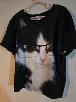 Girls Short Sleeve Grahpic Tees Crop Top Summer Cute Funny Cat Streetwear