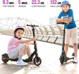 EVERCROSS EV06C Electric Scooter, Foldable Electric Scooter for Kids Ages 6-12, Up to 9.3 MPH & 5 Miles, LED Display, Colorful LED Lights, Lightweight