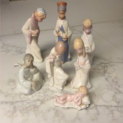 Antique Lladro Nativity Set Of 7