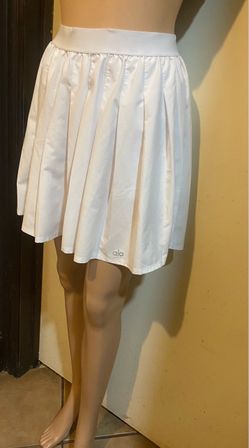 Alo Yoga White Varsity Tennis Skirt Size M