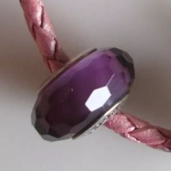 Pandora murano charm rare faceted Purple Retired Authentic 