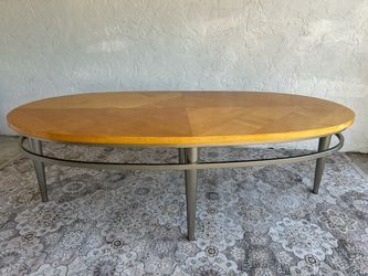 Ethan Allen large oval wood coffee table