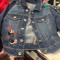 Girls Size 4 Jean Jacket Minnie Mouse