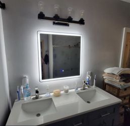 31 X 31 Small Square Frameless Mirror LED Vanity Mirror 