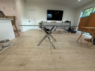 Glass dining table