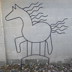 Thunder Pony Sculpture Metal Rod, Vintage 