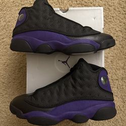 Size 10 (Worn once, comes with original box) - Air jordan 13 retro court purple
