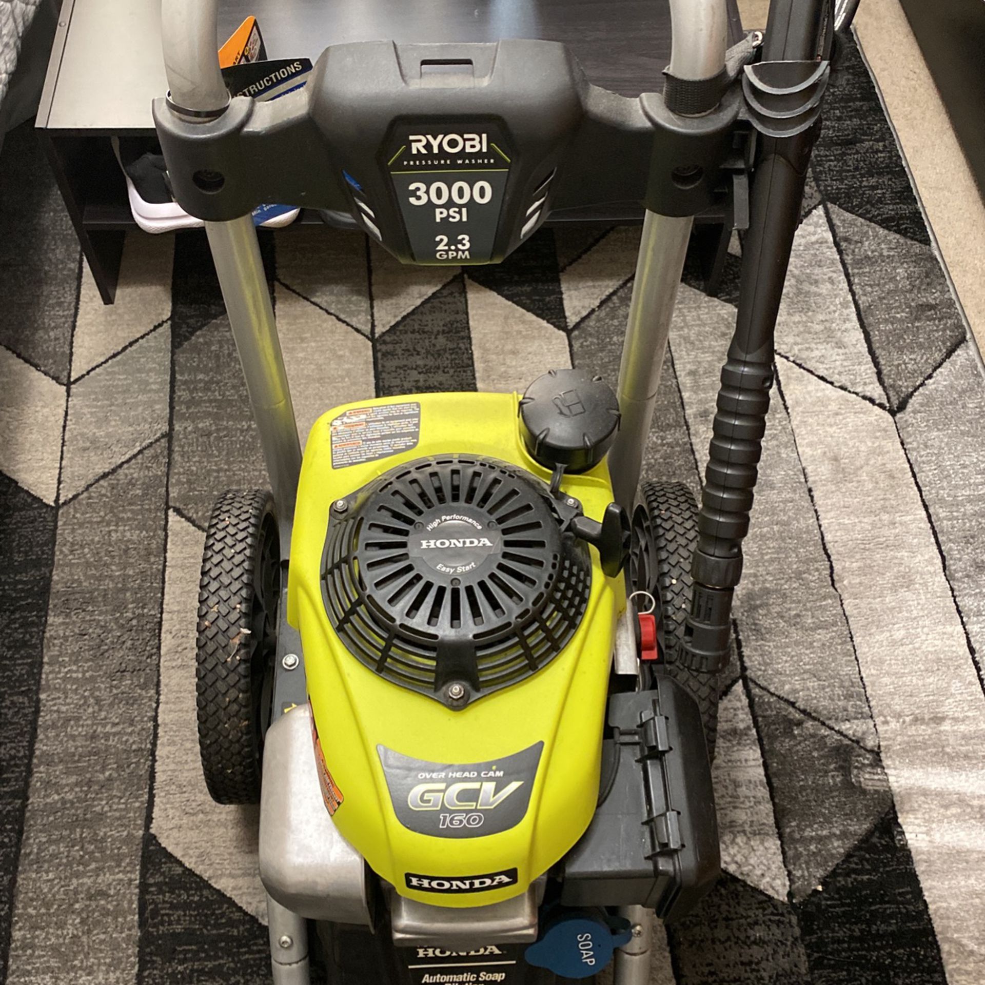 $400 Ryobi Gas Powered Pressure Washer 3000 Psi 2.3 Gpm NO HOSE.Won’t Find 1as New As This One They Are Discontinued And This Is A Awesome Machine.