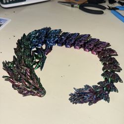 Purple+green+Blue 3d Printed Articulated Dragon
