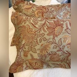 Vintage Luxury 2 Malabar Grove ILtd Standard Jacobean Damask Fabric Floral sham bronze,