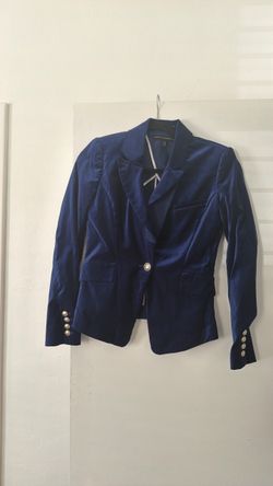 White House Black Market Blue Velvet Blazer