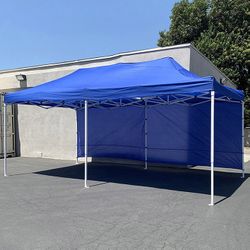 (Brand New) $220 Heavy-Duty EZ Popup Canopy 10x20’ with (2 Sidewalls) Outdoor Gazebo, Carry Bag