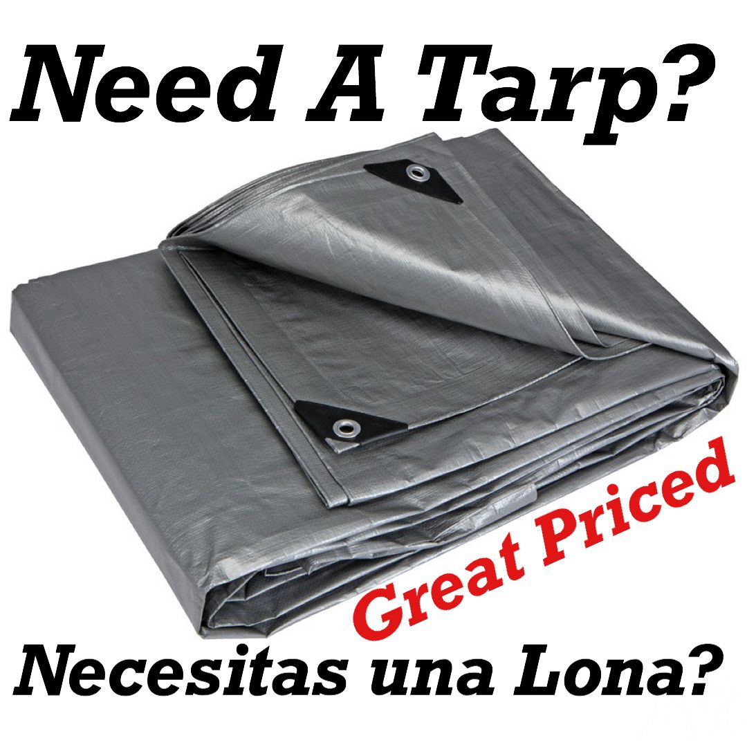 We have many silver and white tarps in stock .Lonas