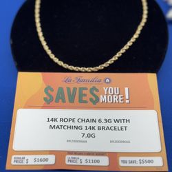 Chain and Bracelet 14k Matching 