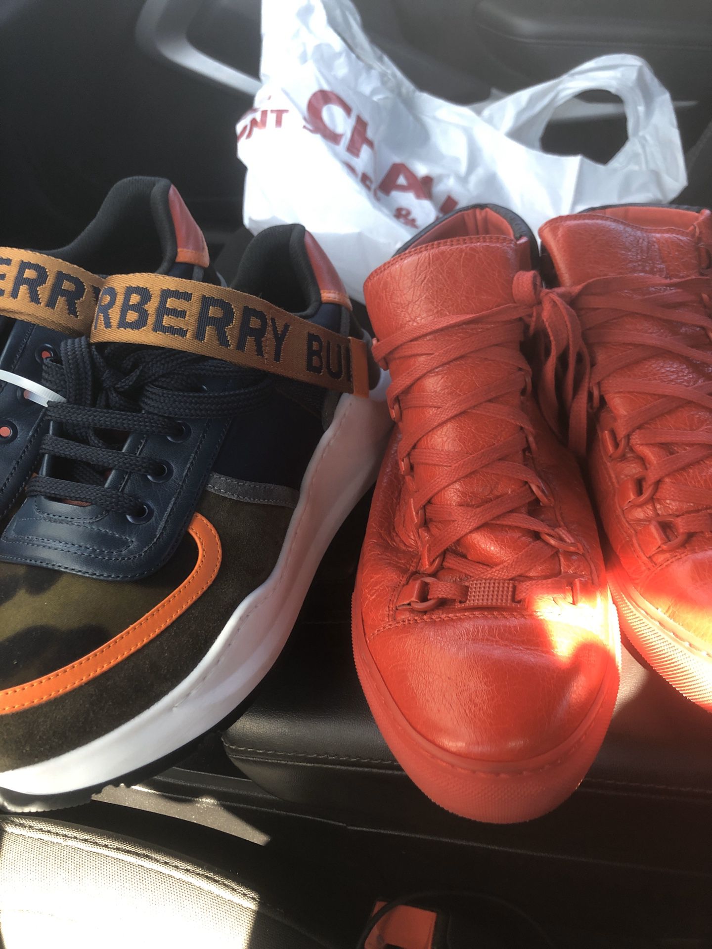 Burberry and balenciagas shoes