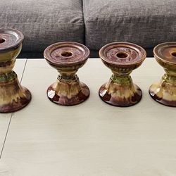 Pottery ceramic candlesticks/ Pilliard candle holder
