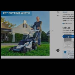 Brand New HART 40-Volt 20-inch Self-Propelled Battery-Powered Brushless Mower