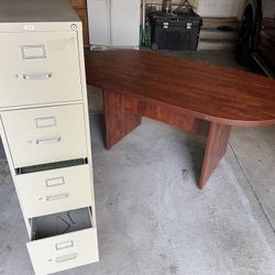 Conference Table And File Cabinet 