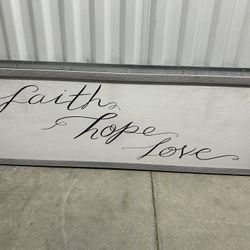“Faith Hope Love” Framed Wall Sign