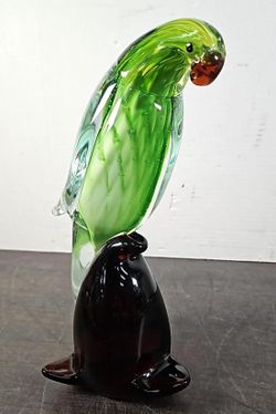 1970s Vintage Dynasty Gallery Murano-Style Cased Glass Parrot