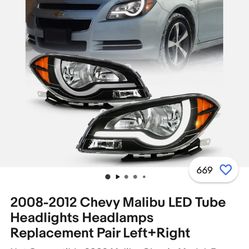 Left and right headlines for 2008 through 2012 Chevy Malibu