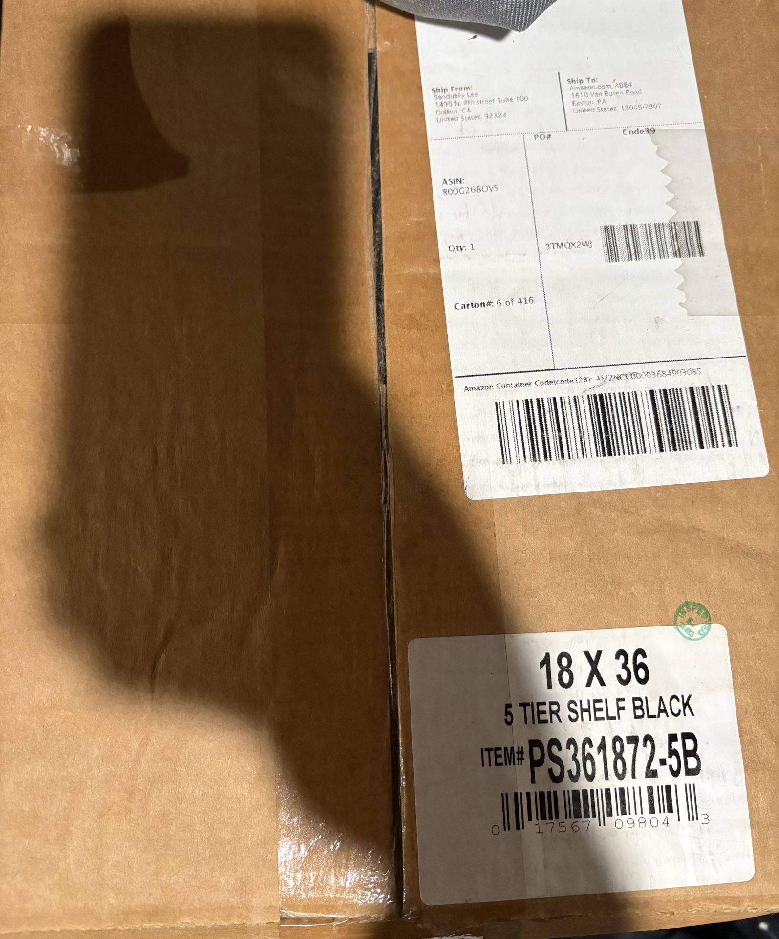 5 tier shelf-new in box