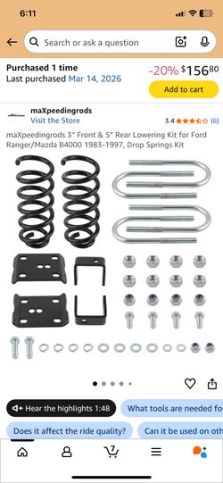 Drop Kit 3-5 For 86-97 Ford Ranger