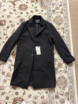 Zara Black Wool Overcoat with Tags