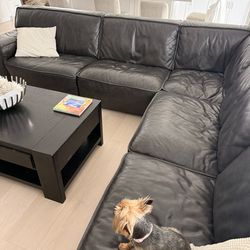 Charcoal Couch and Coffee Table