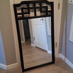 Solid Wood Frame Mirror, 48"×27", Mahagony